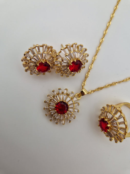 Parure "Éclat Rubis Royal"
