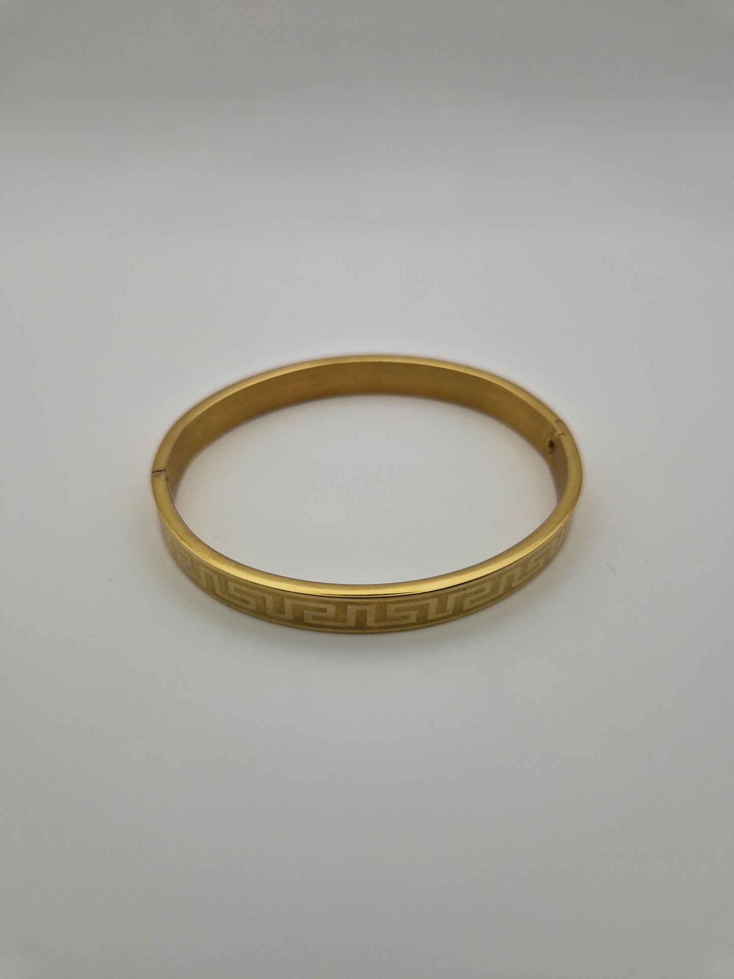 Bracelet "Hélios" en acier doré – Motif Grec