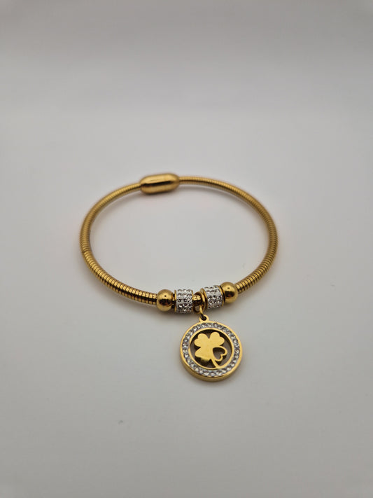 Bracelet "Trèfle Doré" Élégance & Chance