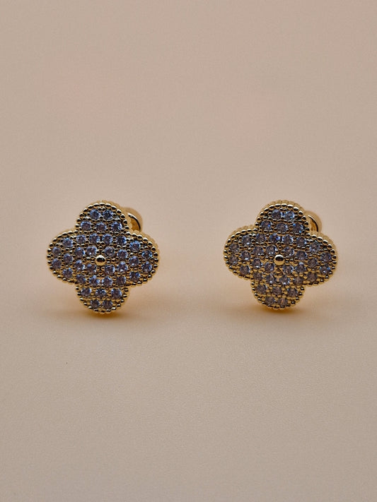 Boucles d'Oreilles Trèfle Éclat Saphir