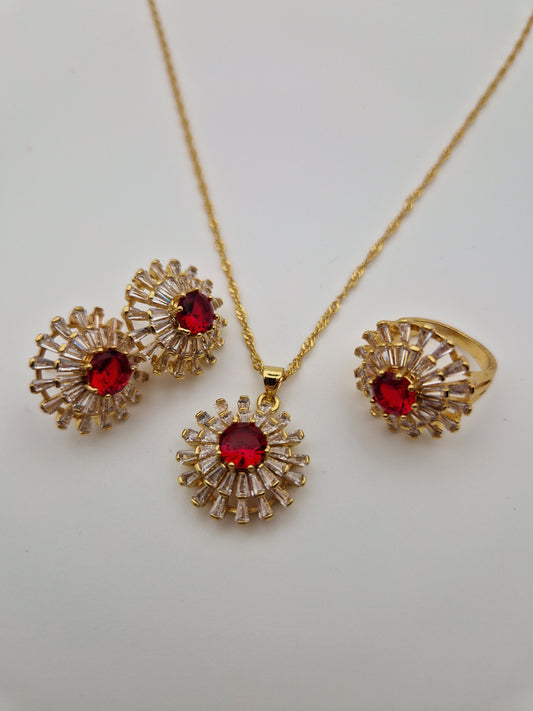 Parure "Éclat Rubis Royal"