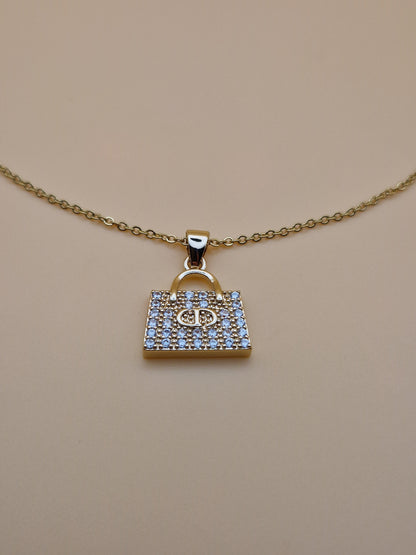 Collier "CD"  – Pendentif Sac à Main Strassé
