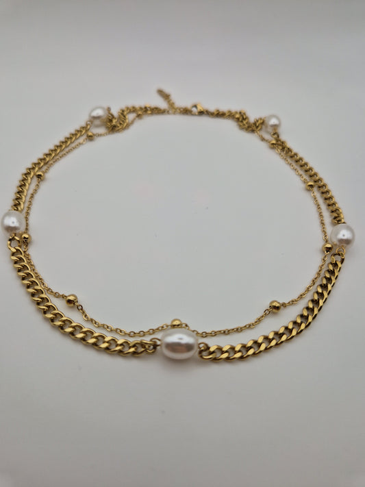 Collier "Élégance Dorée & Perles"