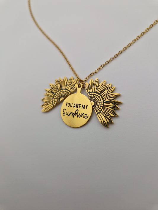 Collier "Tu Es Mon Soleil" – Édition Tournesol Doré