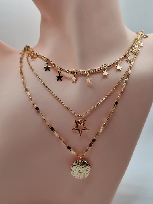 Collier "Galaxie Dorée"