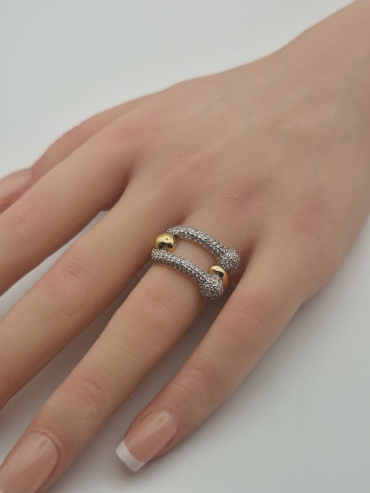 Bague Double Lien Brillant – Teffany
