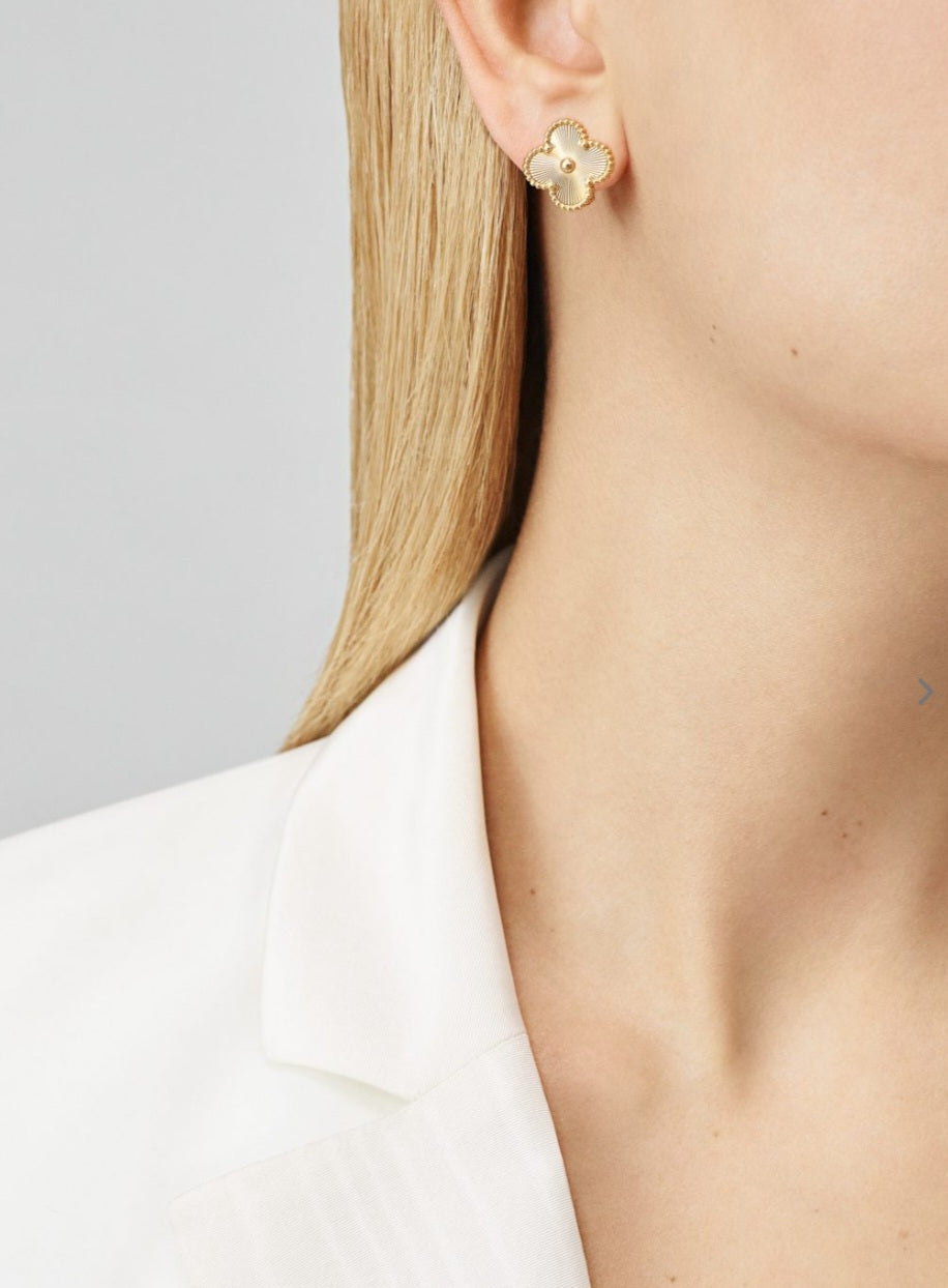 Boucles d'Oreilles "Trèfle Royale"